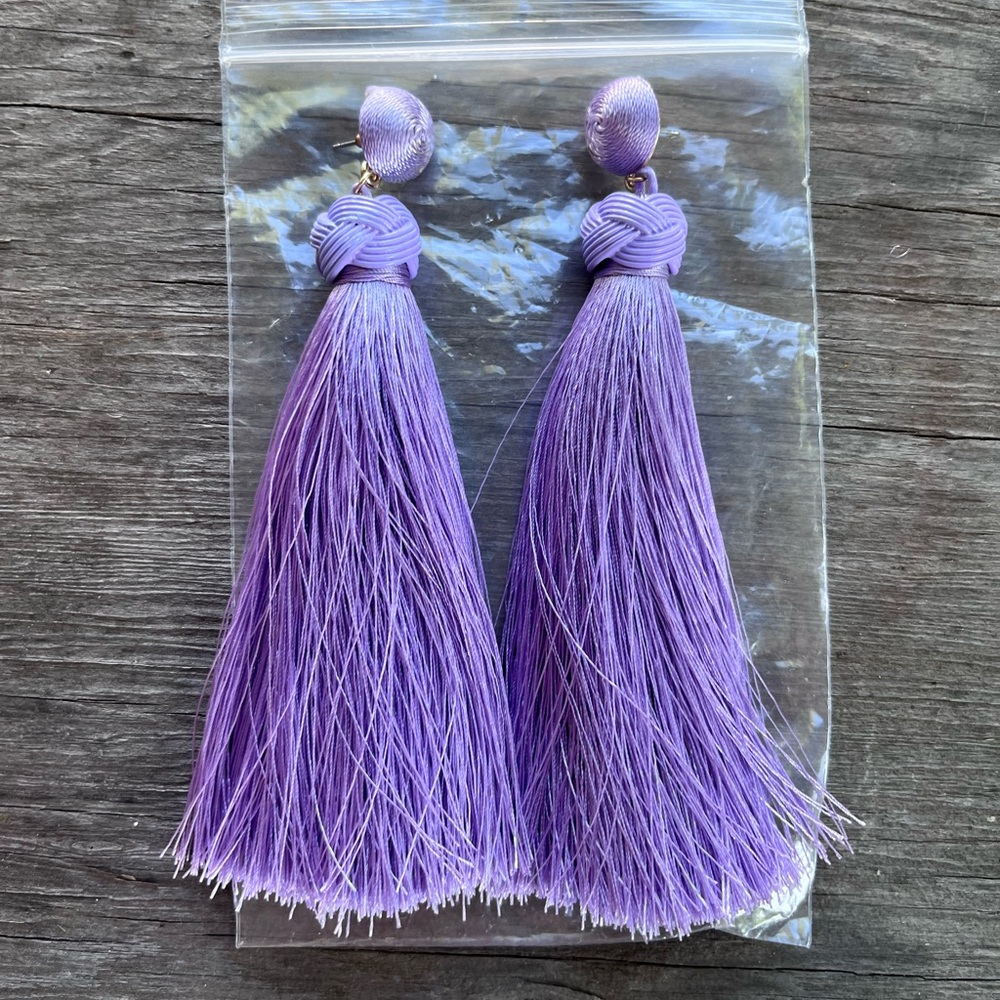 Big Purple Tassel Earings